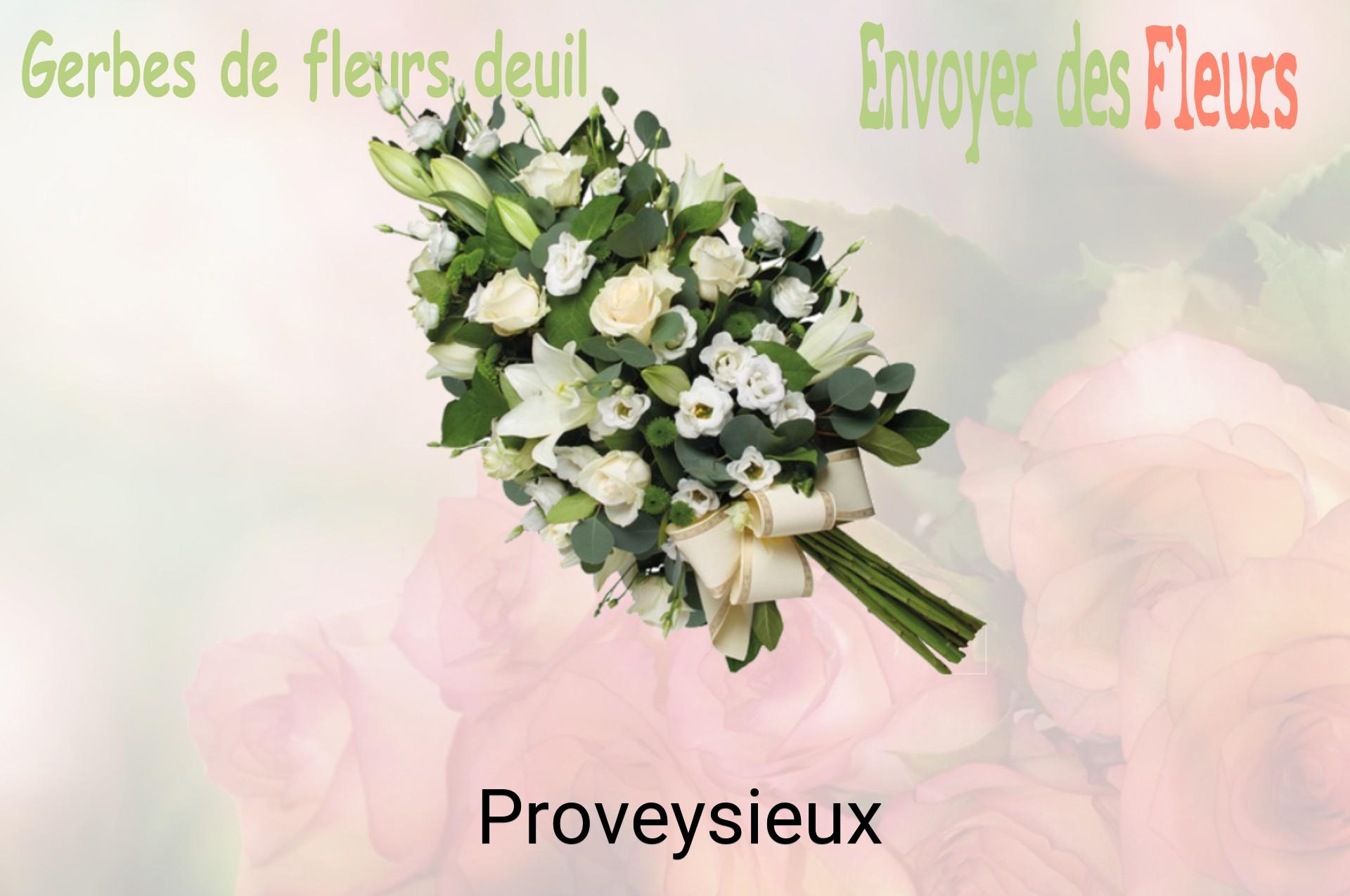 Gerbe de fleurs de deuil livrée à Proveysieux